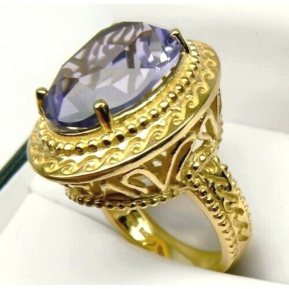 VERA WANG Simply Vera 18KT Gold over Silver sz 7 - Picture 5 of 13